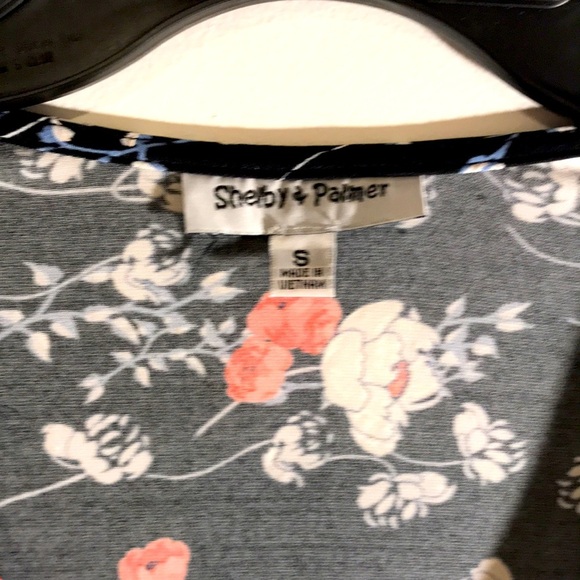 SHELBY AND PALMER SHORT SLV FLORAL DRESS SZ S WRAP STYLE WITH KEYHOLE @ WAIST - Picture 2 of 7